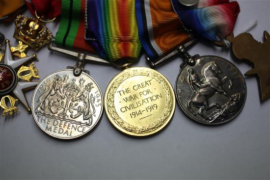 WWI & WWII medal group to Dresser E. J. R. Corin, inc. Order of Orange-Nassau, Order of St. Olav, Pro Dania 1940-45 etc